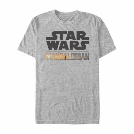 Star Wars The Mandalorian Logo Grey T-Shirt